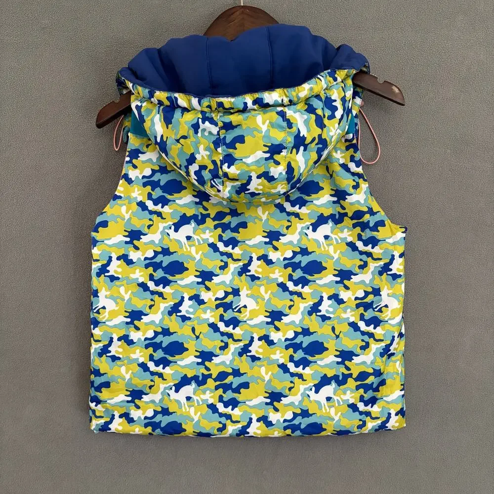 Kids' Reversible Pink & Camo Hooded‎ Puffer Vest by Worker's Garage L/XL
